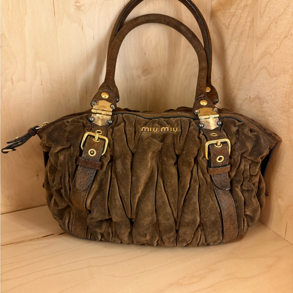 Miu Miu 90’s Suede Shoulder/Top Handle